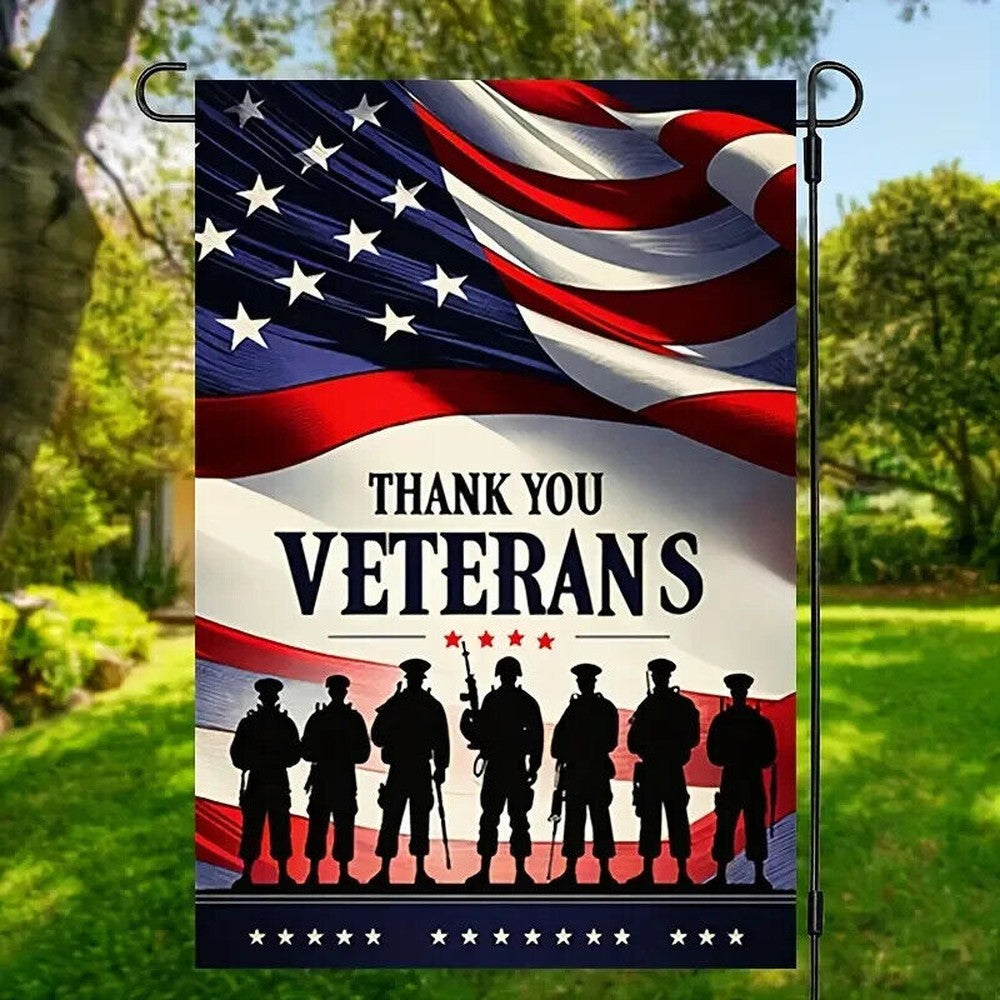 Thank You Veterans Garden Flag Double-Sided 12" x 18" NEW! Home & Garden:Yard, Garden & Outdoor Living:Décor:Flags Style Your Walls
